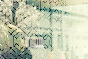 Reflection of tree in glass texture, abstract background. Vintage filtered.